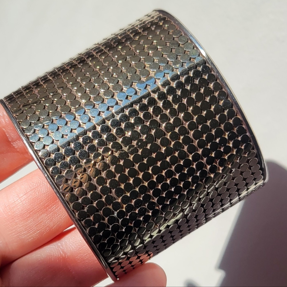 EUC - Anna Beck Wide Classic Cuff - 525 Silver & 18K Gold Plated Dots